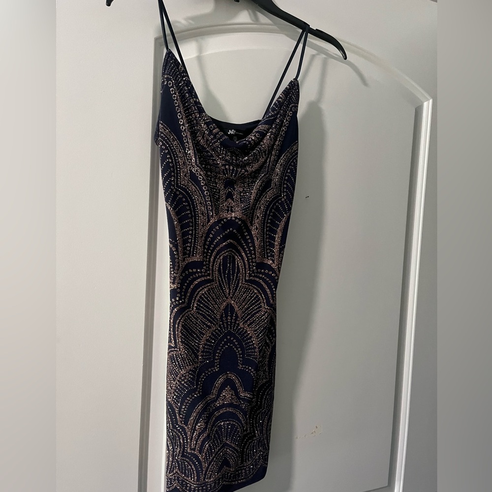 Formal Navy and rose gold dress